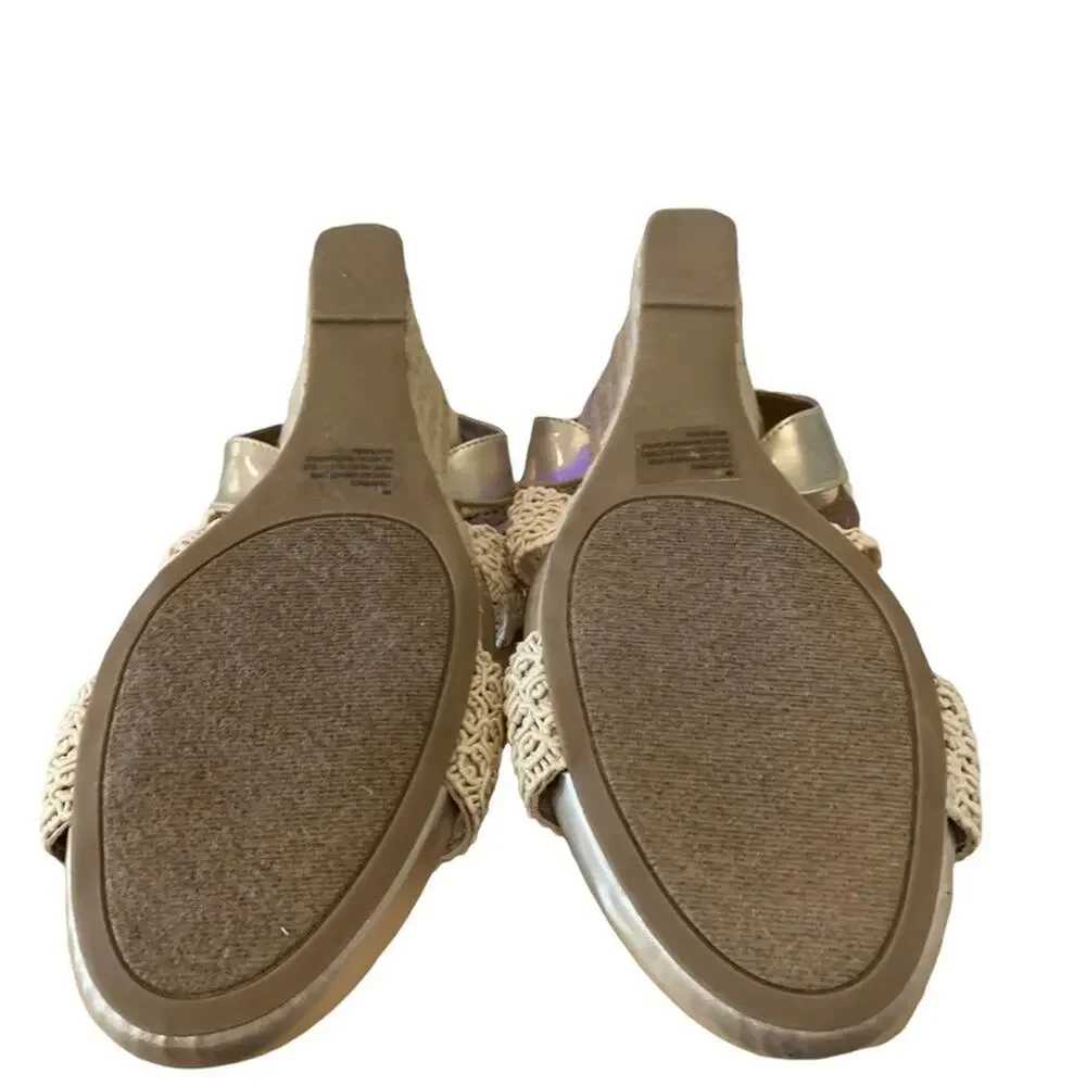 London Fog pickwickespadrilles shoes lacy natural macrame size 8‎ M